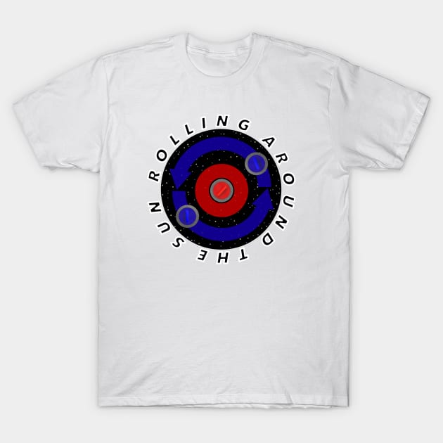 [Apparel only] Curling Stone rolling like the Earth's orbit (Outside Text) T-Shirt by kinocomart